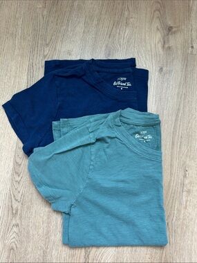 J. Crew Women’s 100% Cotton Girlfriend Tee Bundle Sage Green Navy Size Small
